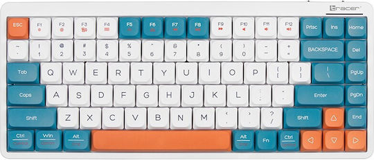Tracer FINA 84 Gaming Tastatură Mecanică 75% cu Outemu Red comutatoare și iluminare RGB (Engleză US) White/Blue
