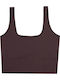 Women's Athletic Crop Top Sleeveless Brown