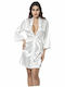 Ahu Lingierie Winter Bridal Women's Satin Robe White