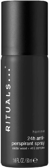 Rituals Homme 24h Anti-Perspirant Spray Cedar Wood + Vit E Complex 50 Ml