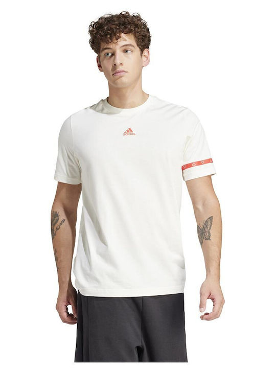 Adidas Brand Love Collegiate Graphic Ανδρικό T-shirt Κοντομάνικο Λευκό