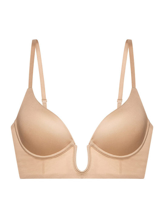 Dorina Plunge Plunge Bra with Light Padding Underwire Beige