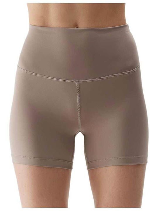 4F Functional Women's Training Legging Shorts High Waisted Beige