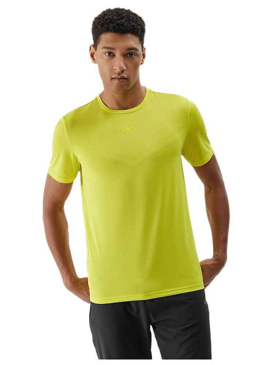 4F Herren Sport T-Shirt Kurzarm Gelb