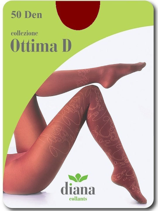 Diana Οpaque Γυναικείο Καλσόν 50 Den Μπορντώ με...