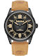 Timberland Men's Watch 45mm Battery with Brown Leather Strap