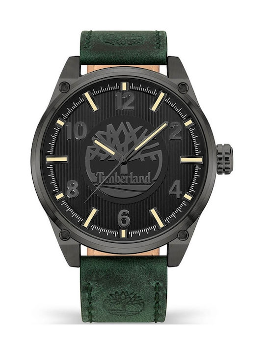 Timberland Uhr Batterie mit Grün / Grün Lederar...