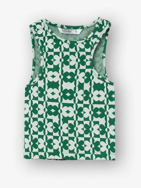 Kids Sleeveless Green  Top