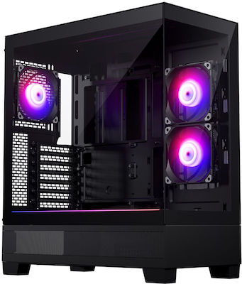 Phanteks XT Midi Tower Κουτί Υπολογιστή με Πλαϊνό Παράθυρο και RGB Φωτισμό Μαύρο