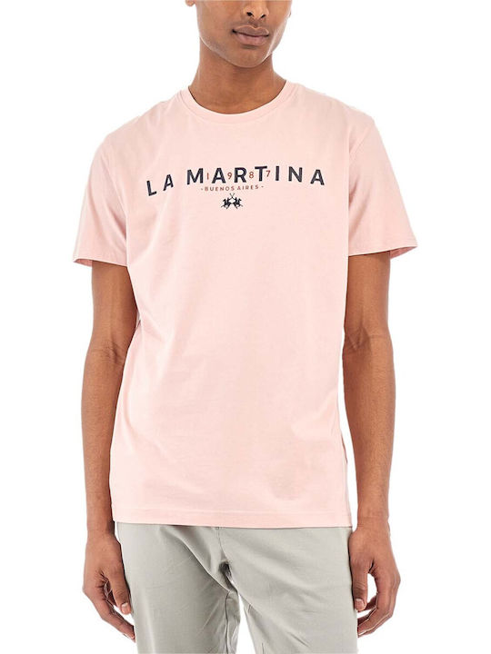 La Martina Men's Short Sleeve T-shirt Pink