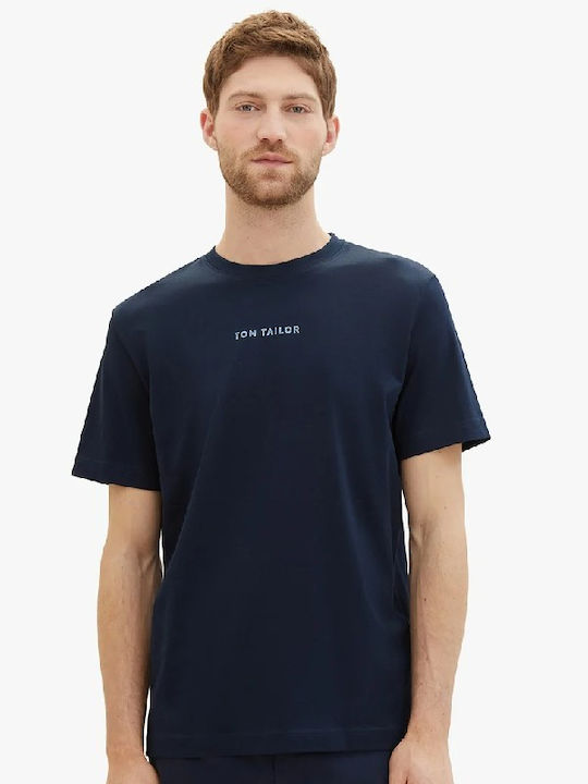 Tom Tailor Fine T-shirt Bărbătesc cu Mânecă Scurtă BLUE