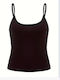 Women's T-Shirt with Spaghetti Strap Black