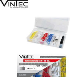 Vintec Σετ Ασφάλειες Αυτοκινήτου Γυάλινες Στρογγυλές 78τμχ