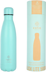 Estia Flask Lite Save the Aegean Reciclabil Sticlă Termos Oțel inoxidabil Fără BPA Bermuda Green 500ml