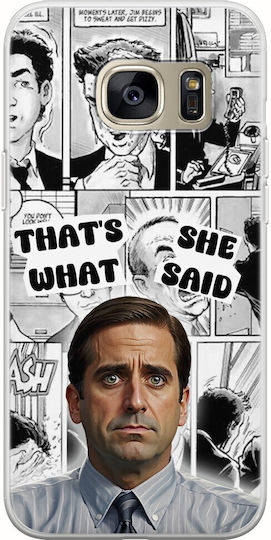 Tv Quotes - Michael Scott Задна корица Силикон Многоцветен (Galaxy S7 Edge)