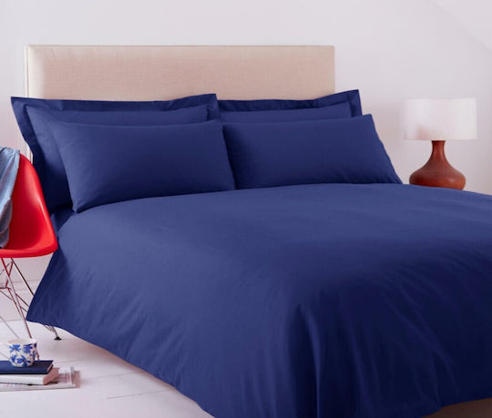 MayHome Bettwäsche-Set Einzel 160x240cm. Marineblau 3Stück