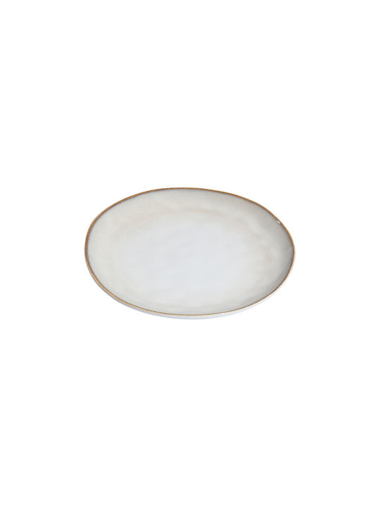 Estia Vignette Stoneware Πιάτο Ρηχό Κεραμικό Λευκό με Διάμετρο 21cm