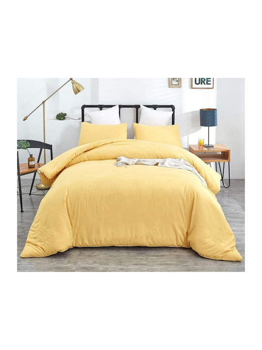 MayHome Set Coverlet Single Cotton Yellow 160x240cm 2pcs