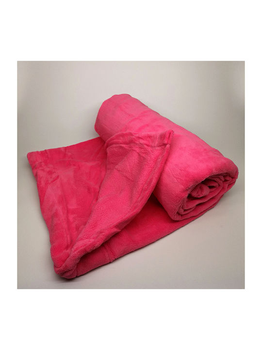Fleece Blanket Double 220x240cm Fuchsia