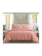 MayHome Duvet Cover Set Cotton Single with Pillowcase 160x240 Coral