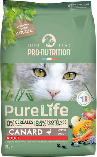 Flatazor Pure Life Dry Food Grain-Free & Gluten-Free for Adult Cats with Duck 2kg