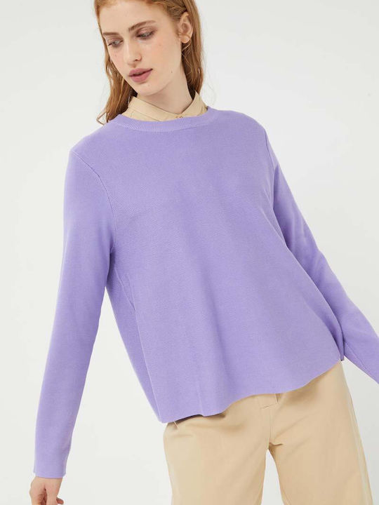 Compania Fantastica Damen Langarm Pullover Baumwolle Lilac