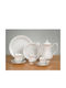 Cryspo Trio Set of Cups Tea Porcelain White 250ml 6pcs