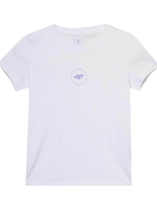 4F Παιδικό T-shirt Λευκό