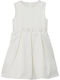 Girls Dress Sleeveless Satin for Flower Girl Off White