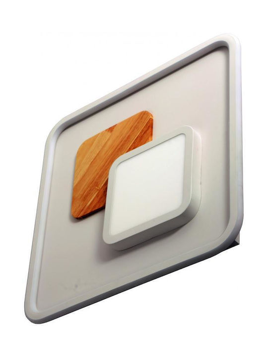 Avide Oyster Μοντέρνα Πλαστική Πλαφονιέρα Οροφής με Ενσωματωμένο LED σε Λευκό χρώμα