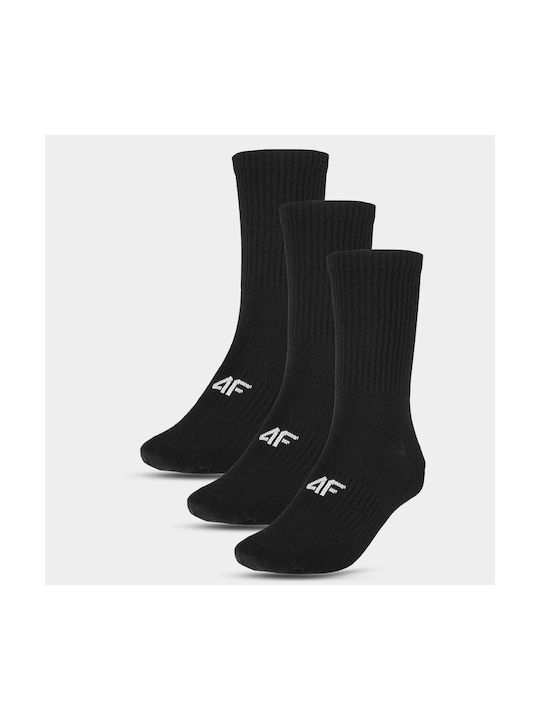 4F Athletic Socks Black 3 Pairs