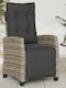 Outdoor-Stuhl Rattan Grey mit Kissen 57x66x93εκ.