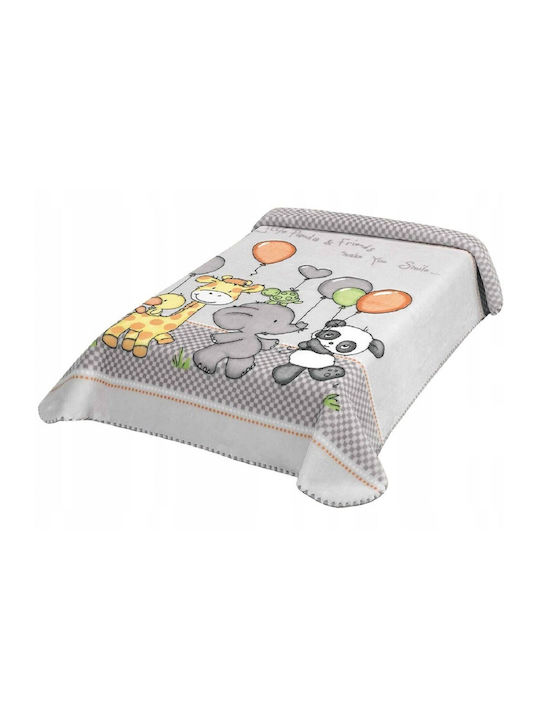 Belpla Blanket Spanish Cot Velvet Gray Grey 110x140cm