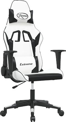 vidaXL 3143697 Gaming Chair with Adjustable Arms White / Black