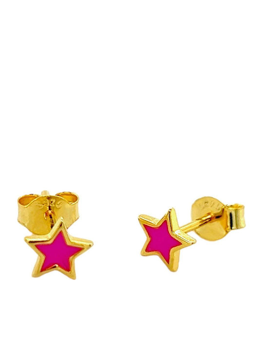 Xryseio Cercei Studs Placat Cu Aur Stele Din Argint