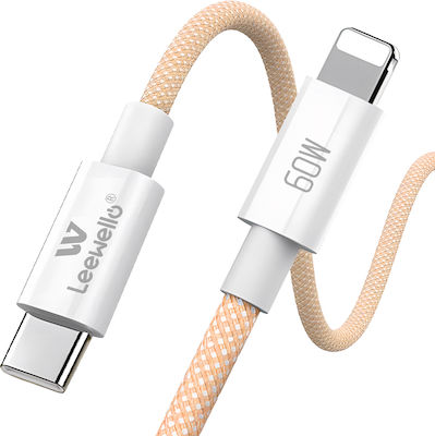 Leewello Lw-218 USB-C to Lightning Cable 30W Πορτοκαλί 1m (783208-ΠΟΡΤΟΚΑΛΙ)