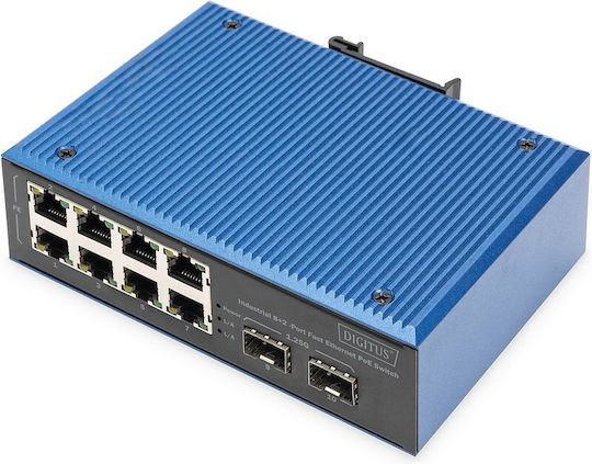 Digitus Unmanaged L2 Switch with 8 Gigabit (1Gbps) Ethernet Ports and 2 SFP Ports