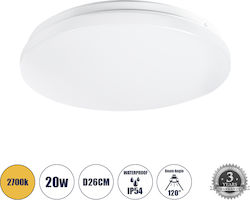 GloboStar Plafonieră de Exterior cu LED Integrat în Culoare Alb 61007