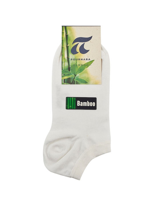 Pournara Bamboo Basic Șosete Albe 1Pachet