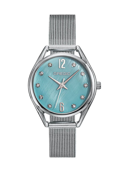 Gregio Damen Uhr mit Silber Metallarmband