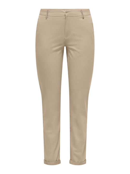 Damen Chino Hose Beige