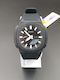 Digital Men's Watch 46mm Chronograph Battery with Rubber Strap Black/White