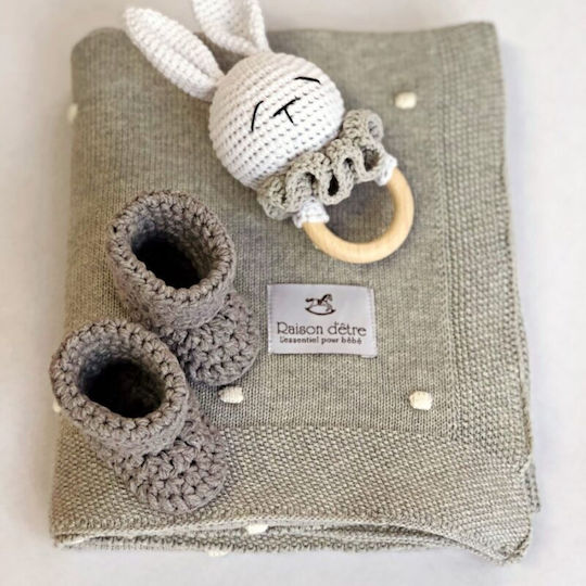 Raison D' Etre Blanket Nursery Swaddling Blankets Cotton Gray Grey 80x100cm