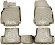 Novline Set of Front and Rear Mats 4pcs Tray Type for Renault Megane Beige