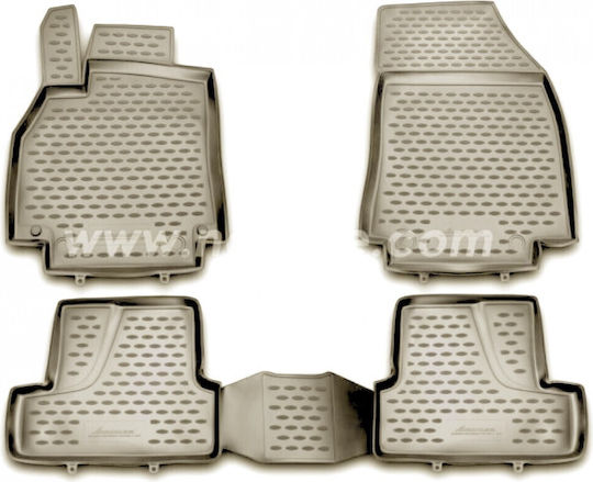 Novline Set of Front and Rear Mats 4pcs Tray Type for Renault Megane Beige