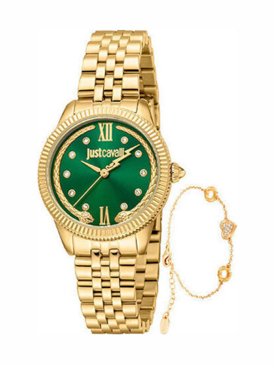Just Cavalli Women's Watch with Gold Metal Brac...