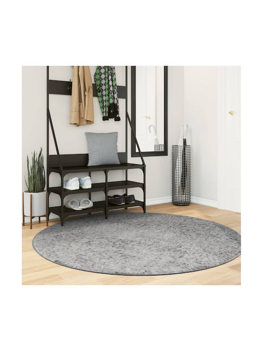 vidaXL Rug Round Shaggy Grey