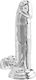 ToyJoy Glass Dildo with Balls and Suction Cup Transparent 18cm