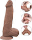 Passion Labs Enzo Διπλό Dildo με Όρχεις Καφέ
