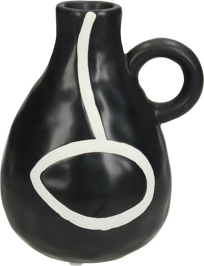 ArteLibre Vase Keramik Schwarz F11.6xH14.3cm